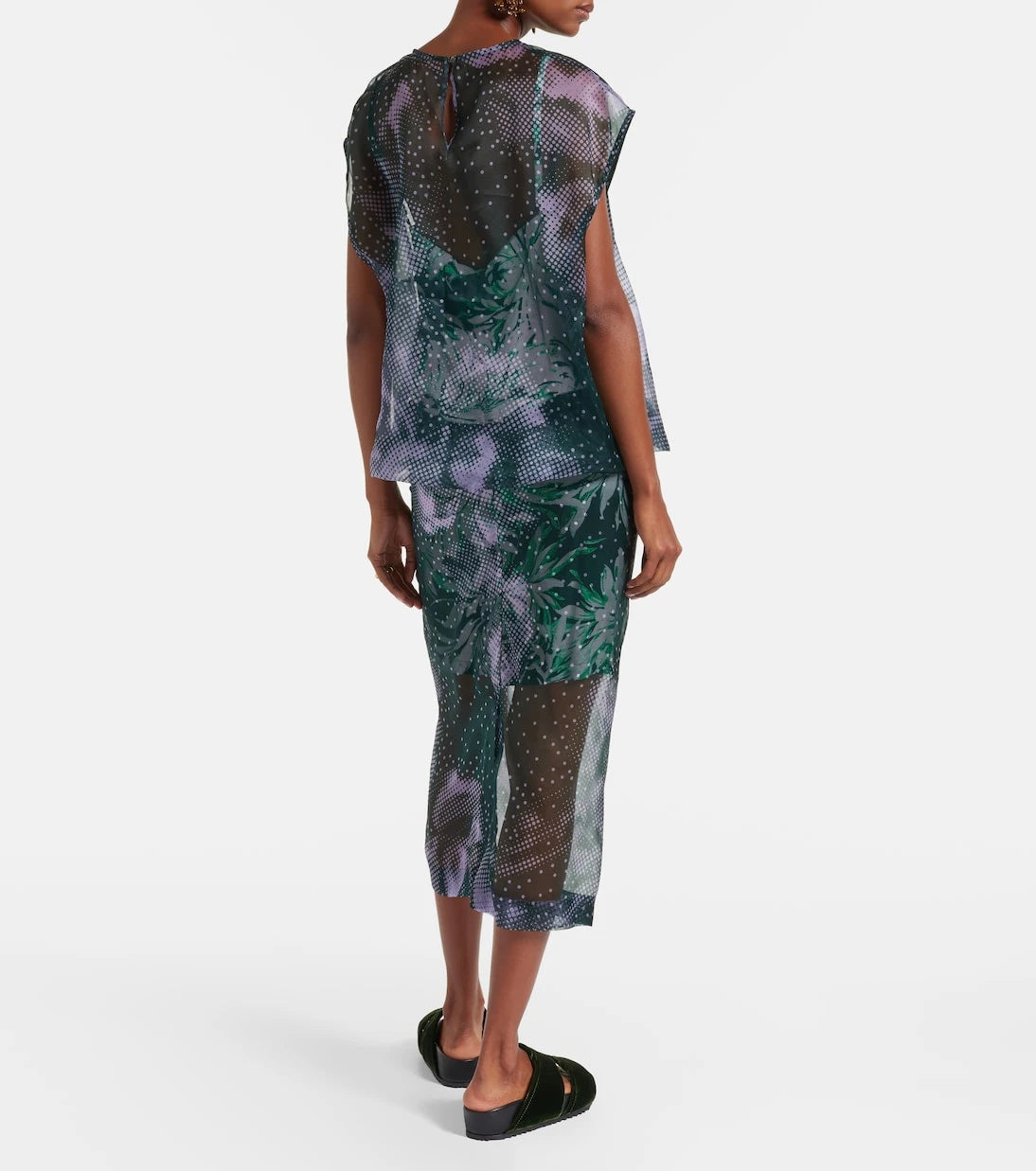 Dries Van Noten - Printed silk organza top