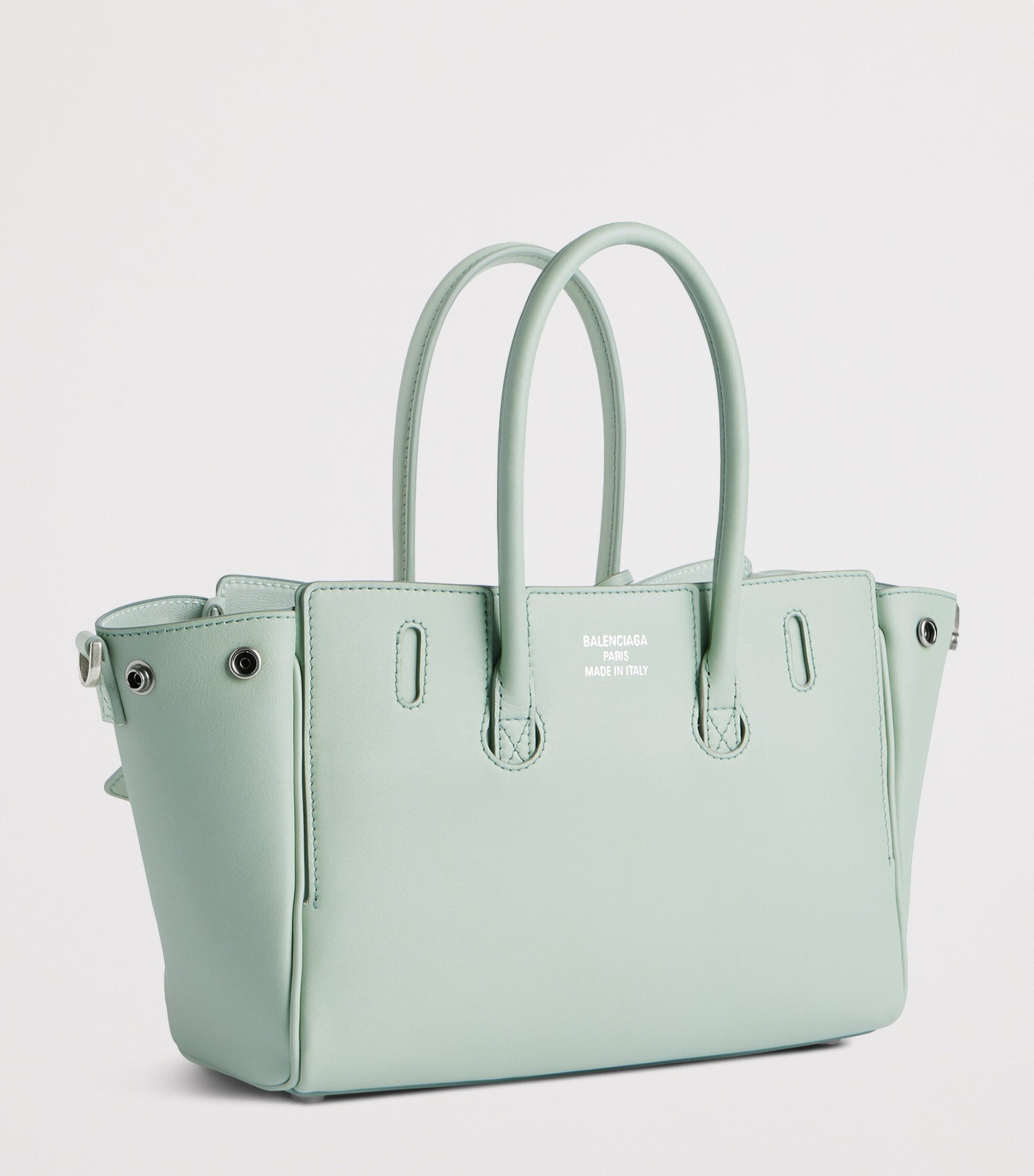 Balenciaga Green Mini Leather Bel Air Carry All Tote Bag
