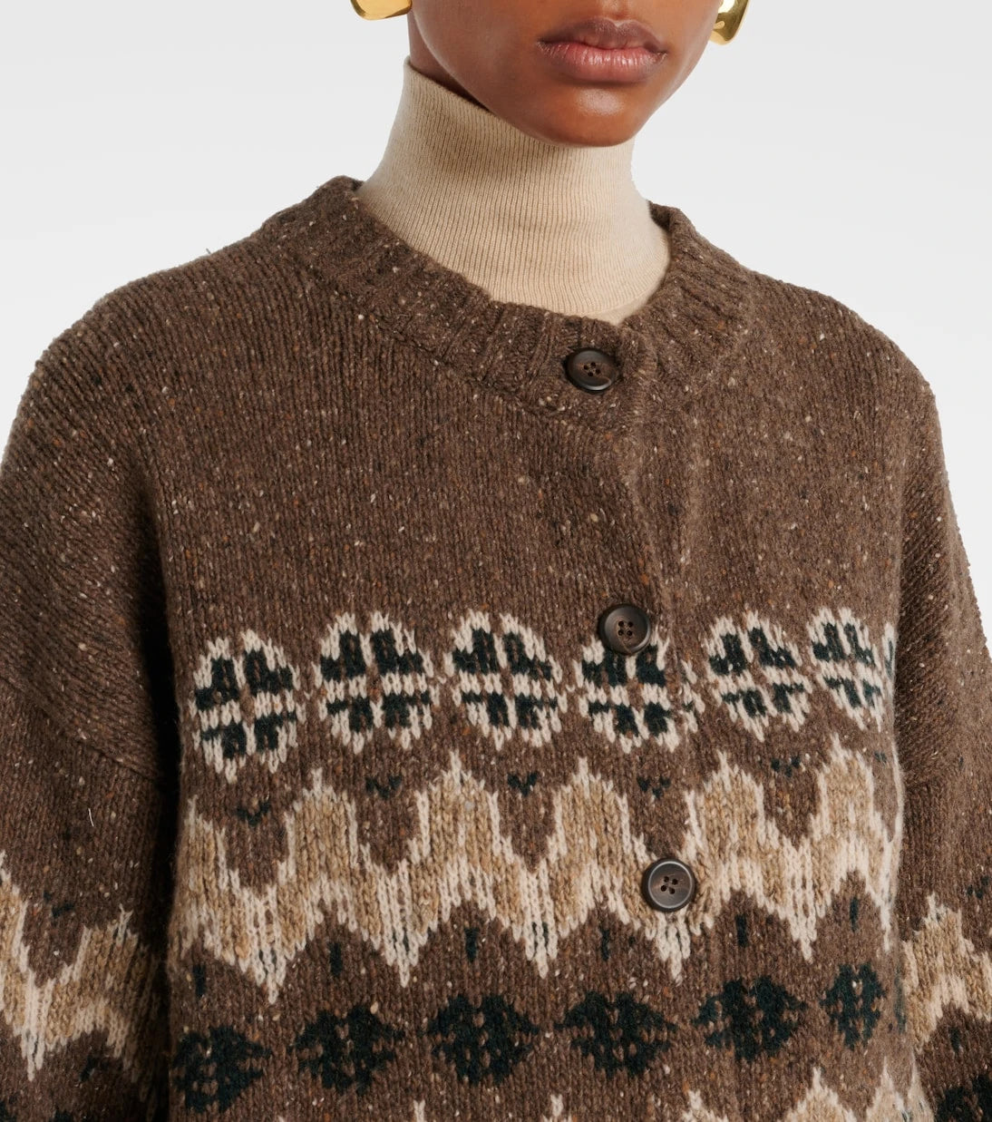 Altuzarra - سترة كارديجان كامي من مزيج صوف فير آيل