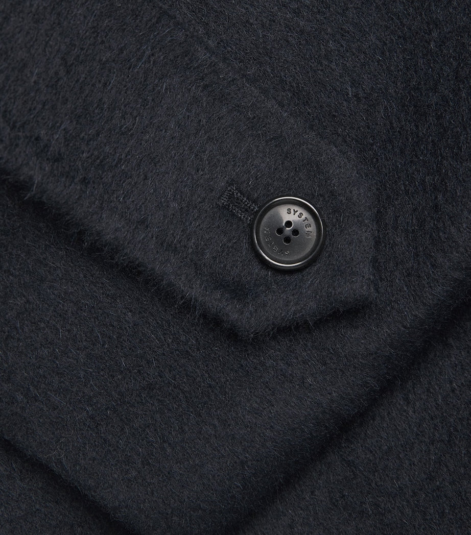 System Navy Wool-Alpaca Overcoat