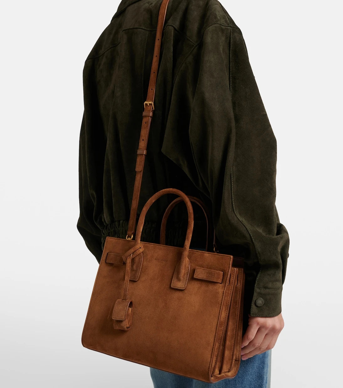 Saint Laurent - Sac De Jour Mini suede top-handle bag