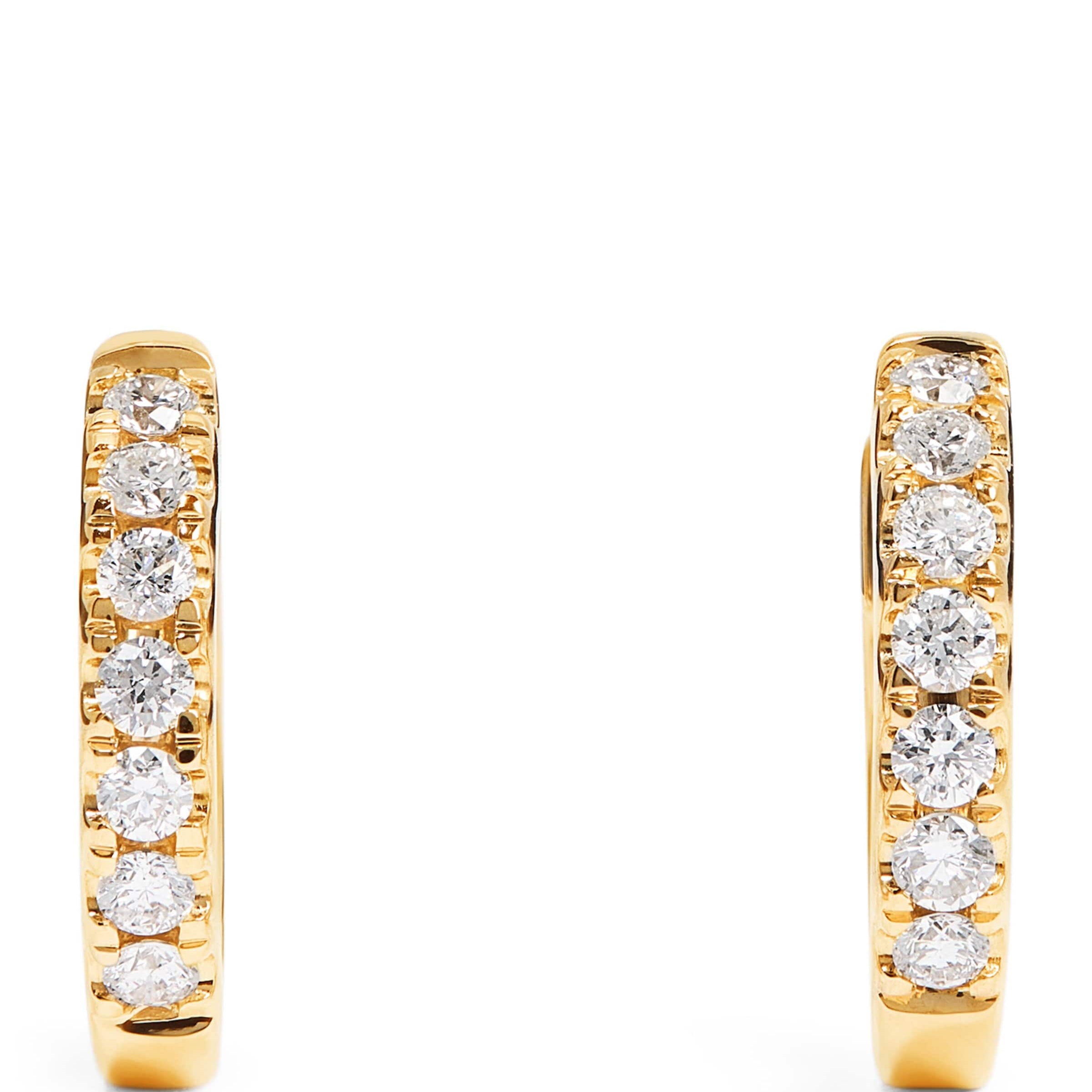 Yellow Gold and Diamond Huggie Earrings (0.20ctw)