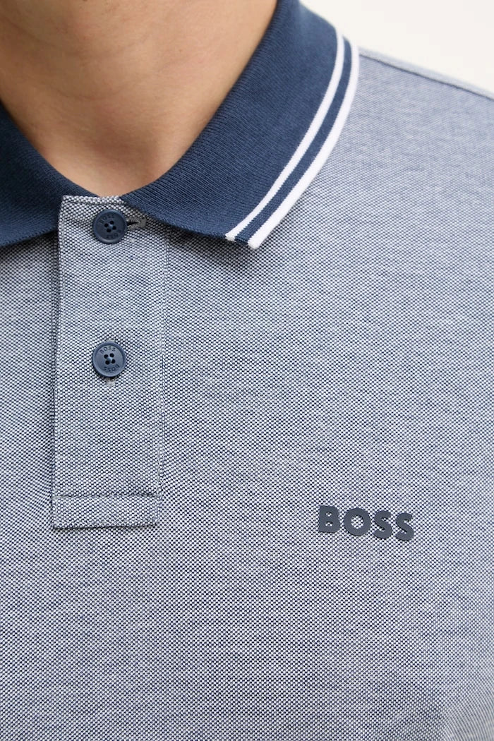 BOSS Orange erkek pamuklu yakalı tişört PeoxfordNew