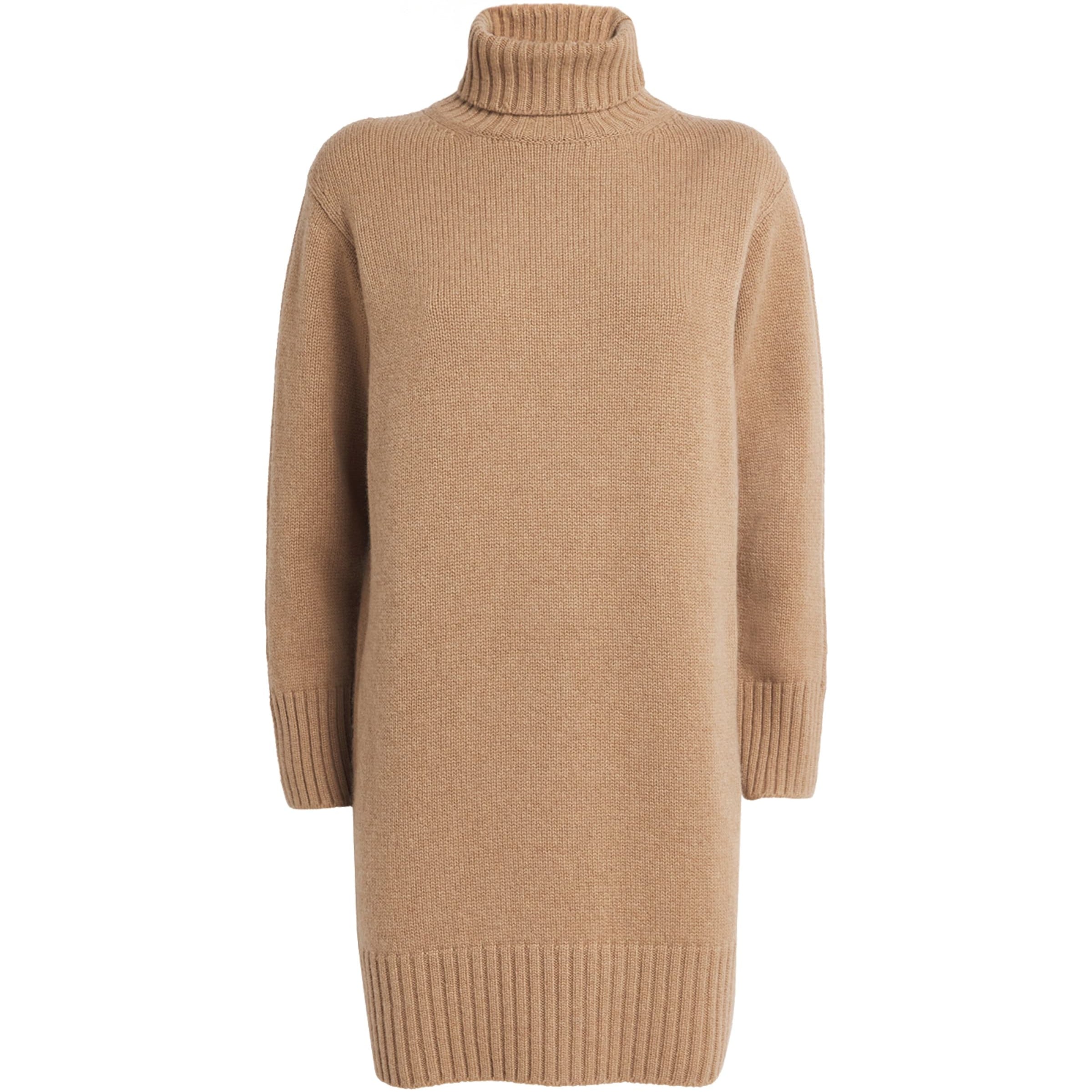 Neutral Cashmere Rollneck Mini Dress