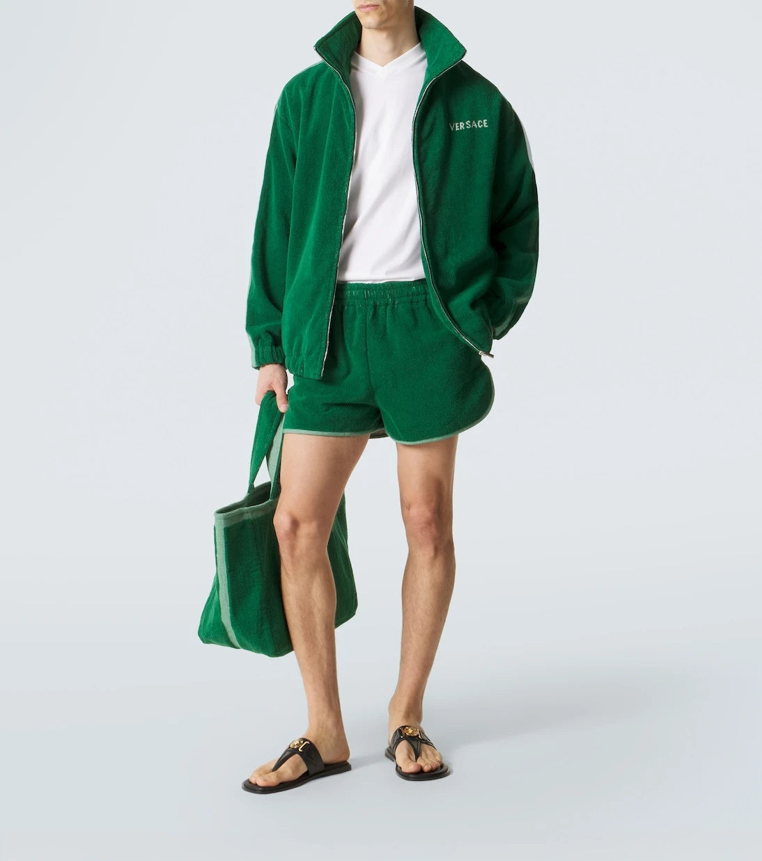Versace - Medusa cotton terry zip-up sweatshirt