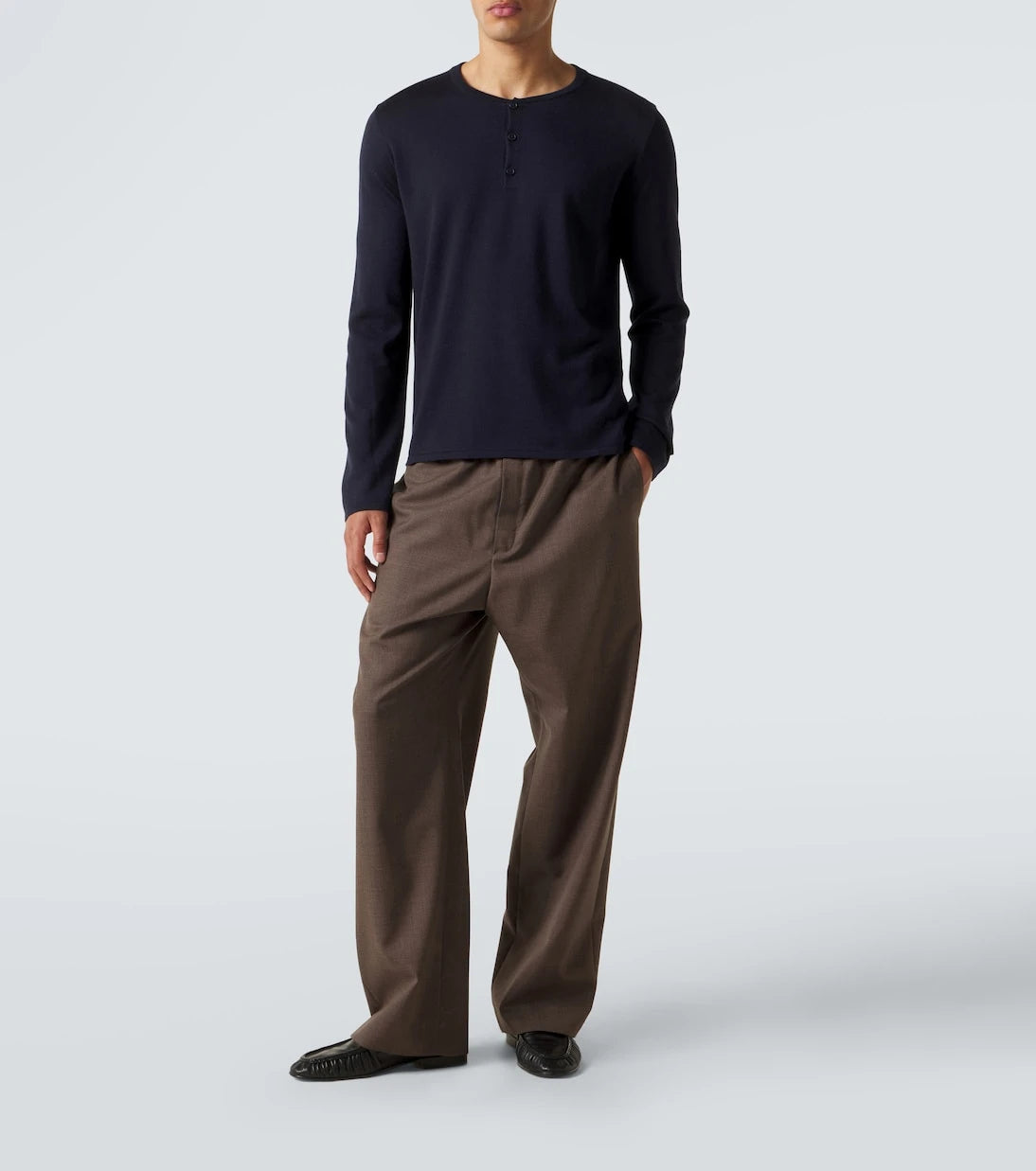 The Row - Ayan cashmere and silk Henley shirt