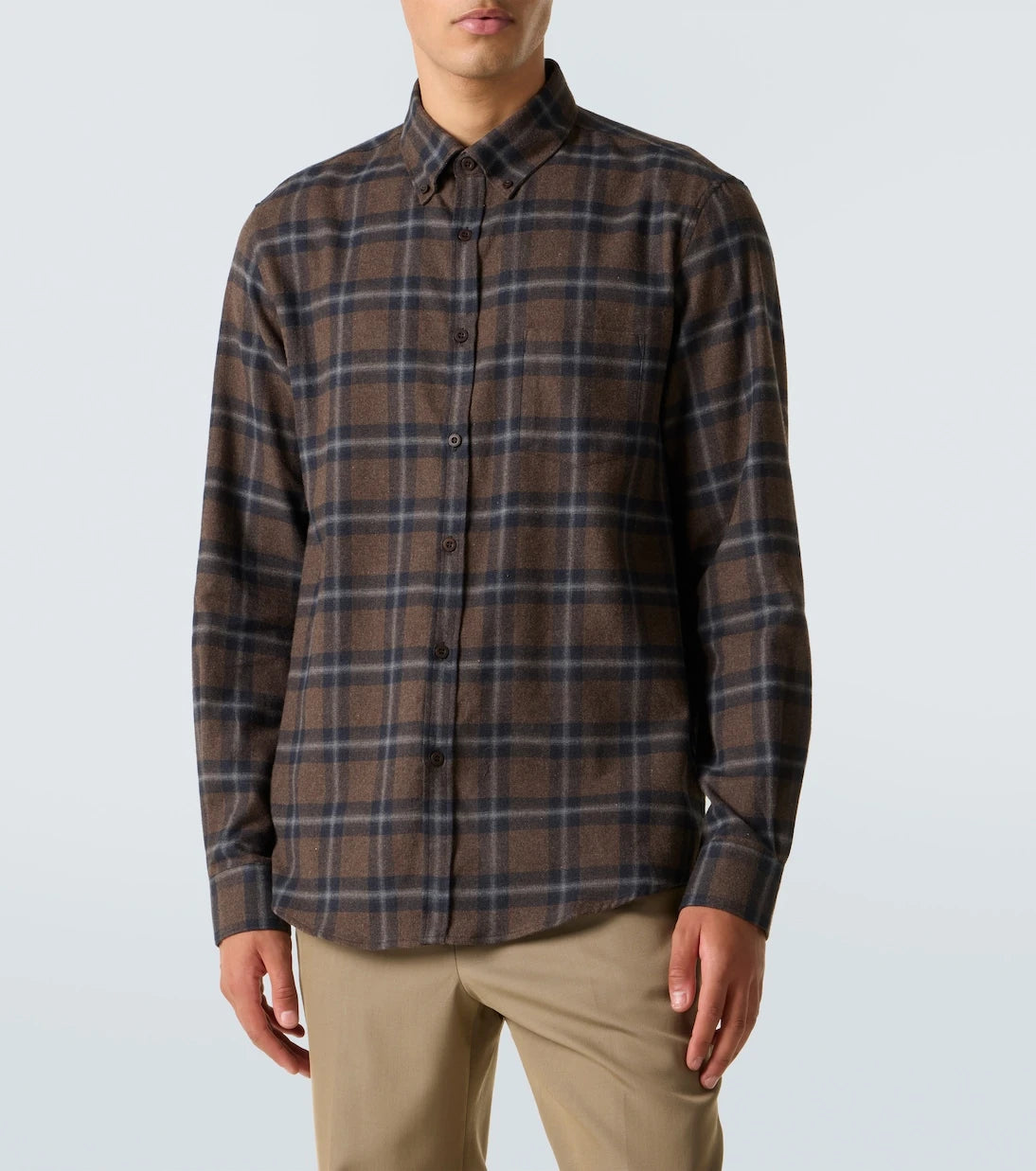 Sunspel - Checked cotton flannel shirt