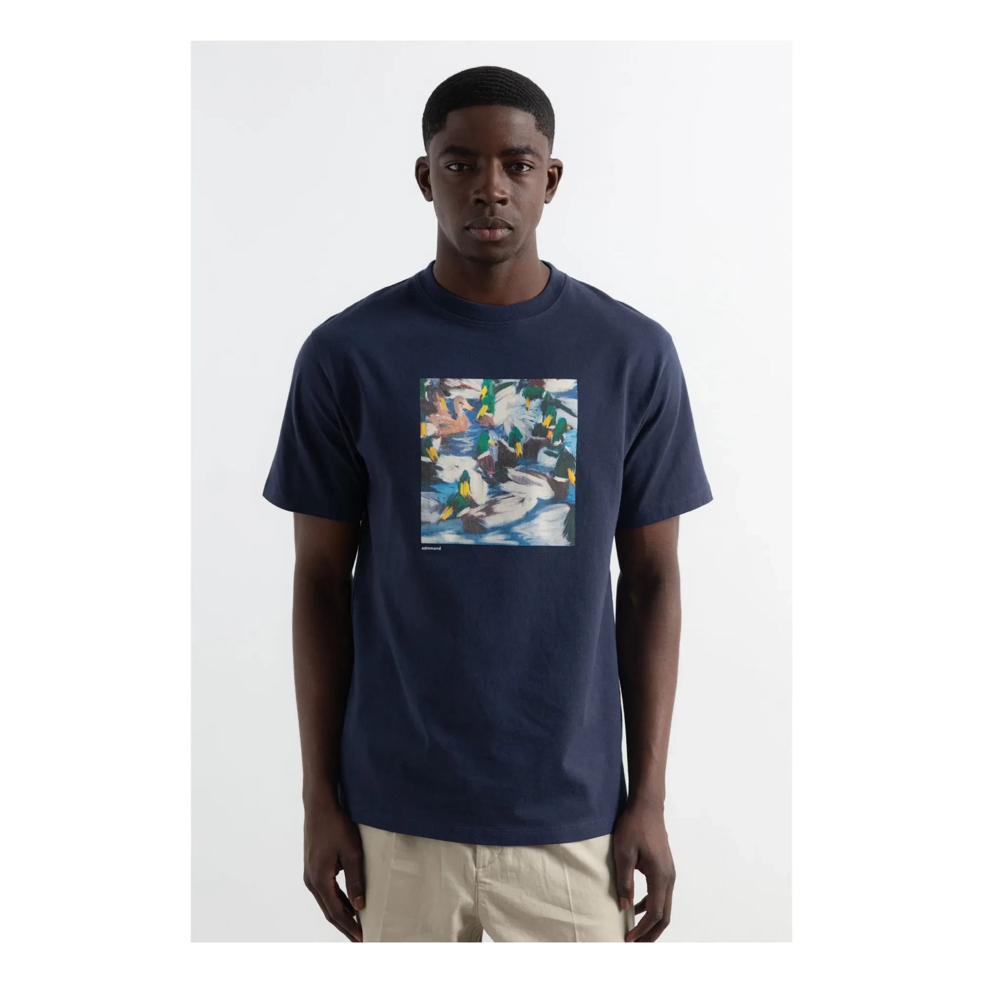 Edmmond Studios - Duck Lake cotton T-shirt  | Dark Blue