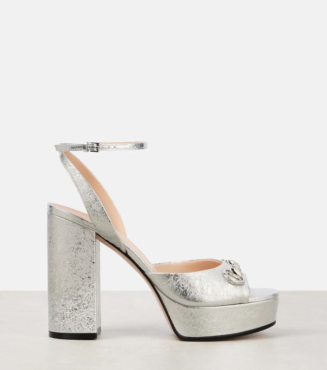 Gucci - Horsebit metallic leather platform sandals