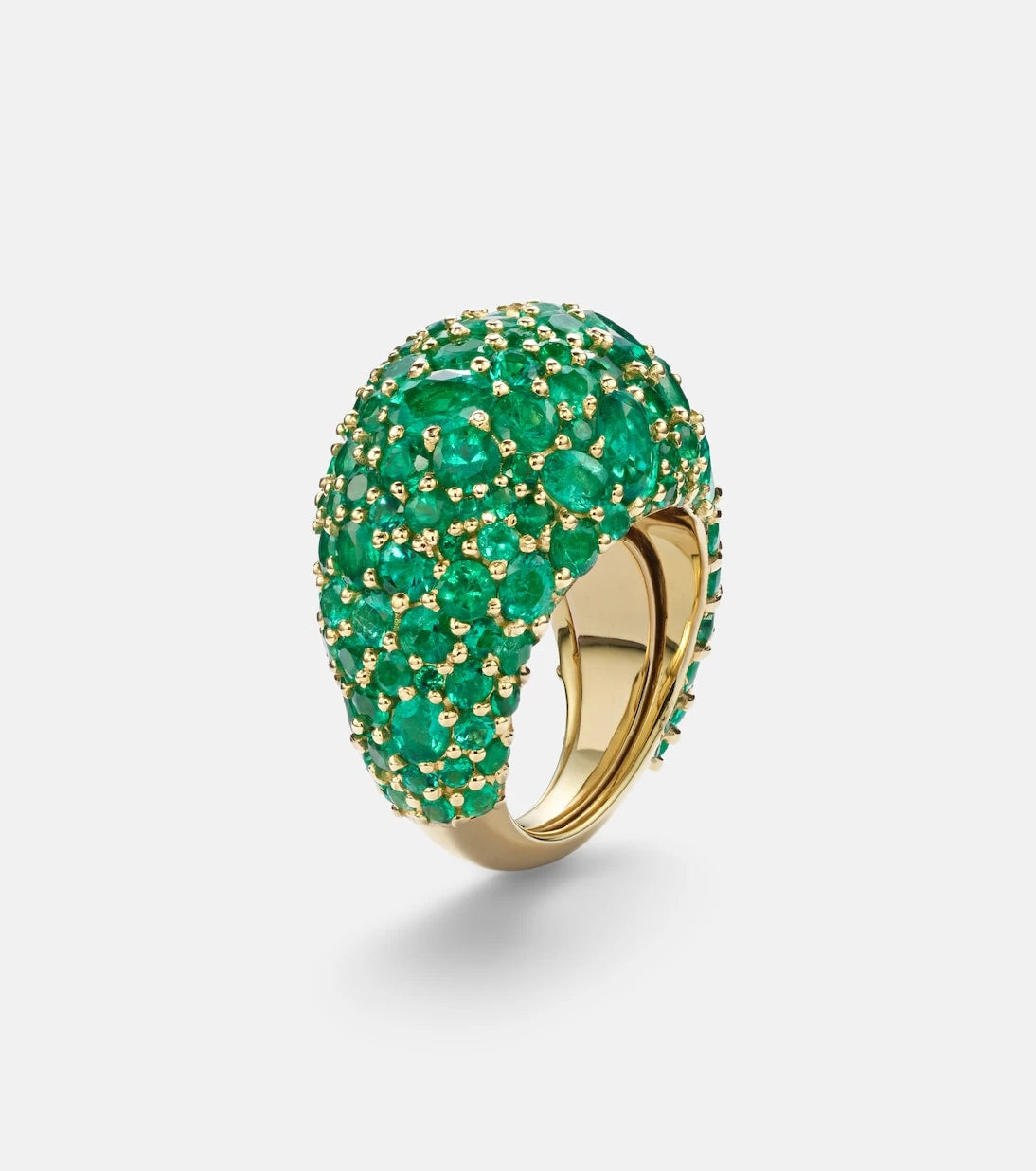 Octavia Elizabeth - Earth Dome 18kt gold ring with emeralds
