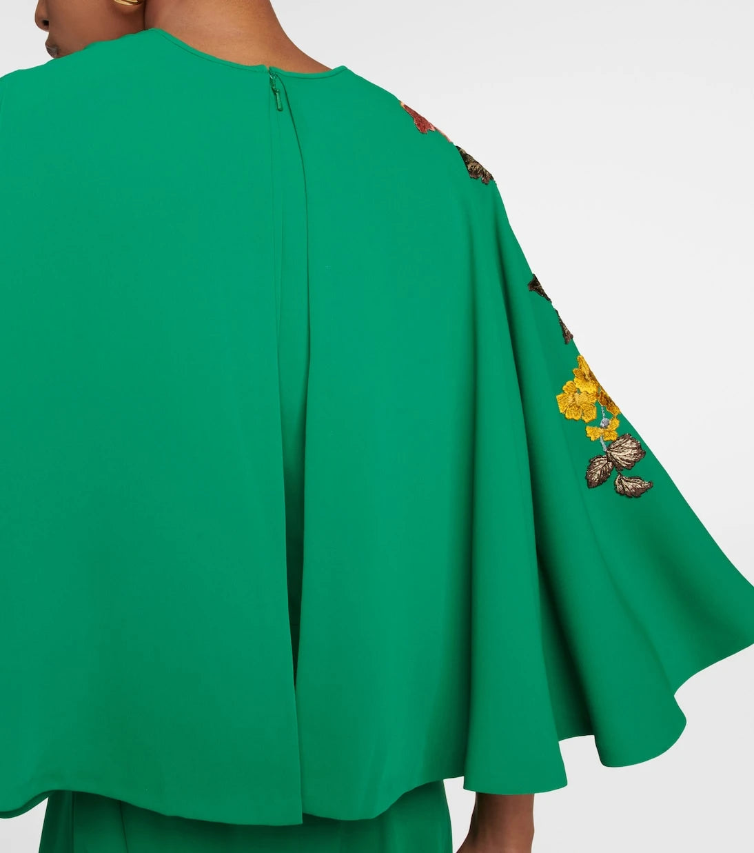 Costarellos - Zinnia embroidered cape maxi dress