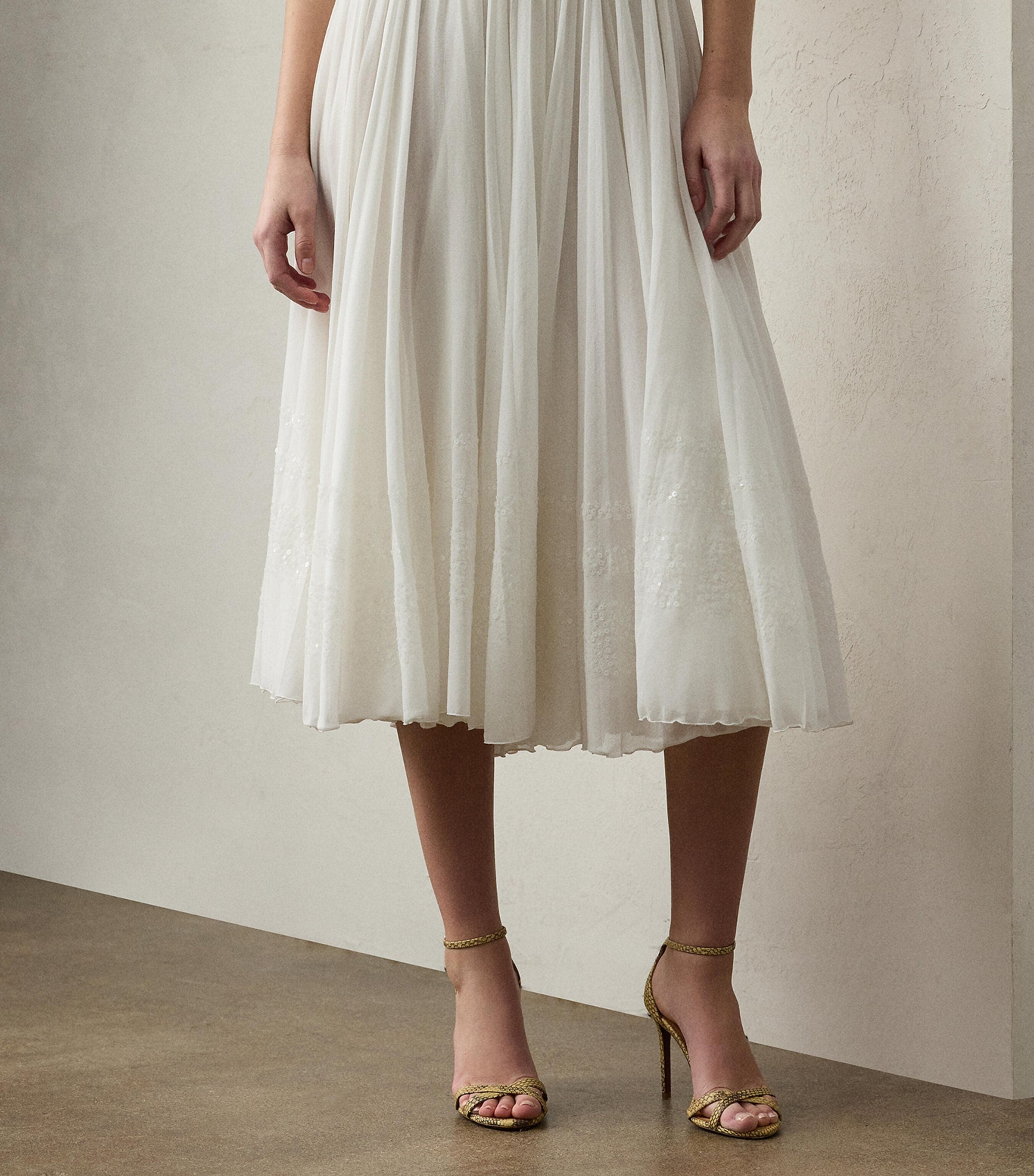 Cotton-Blend Trivelas Embellished Skirt