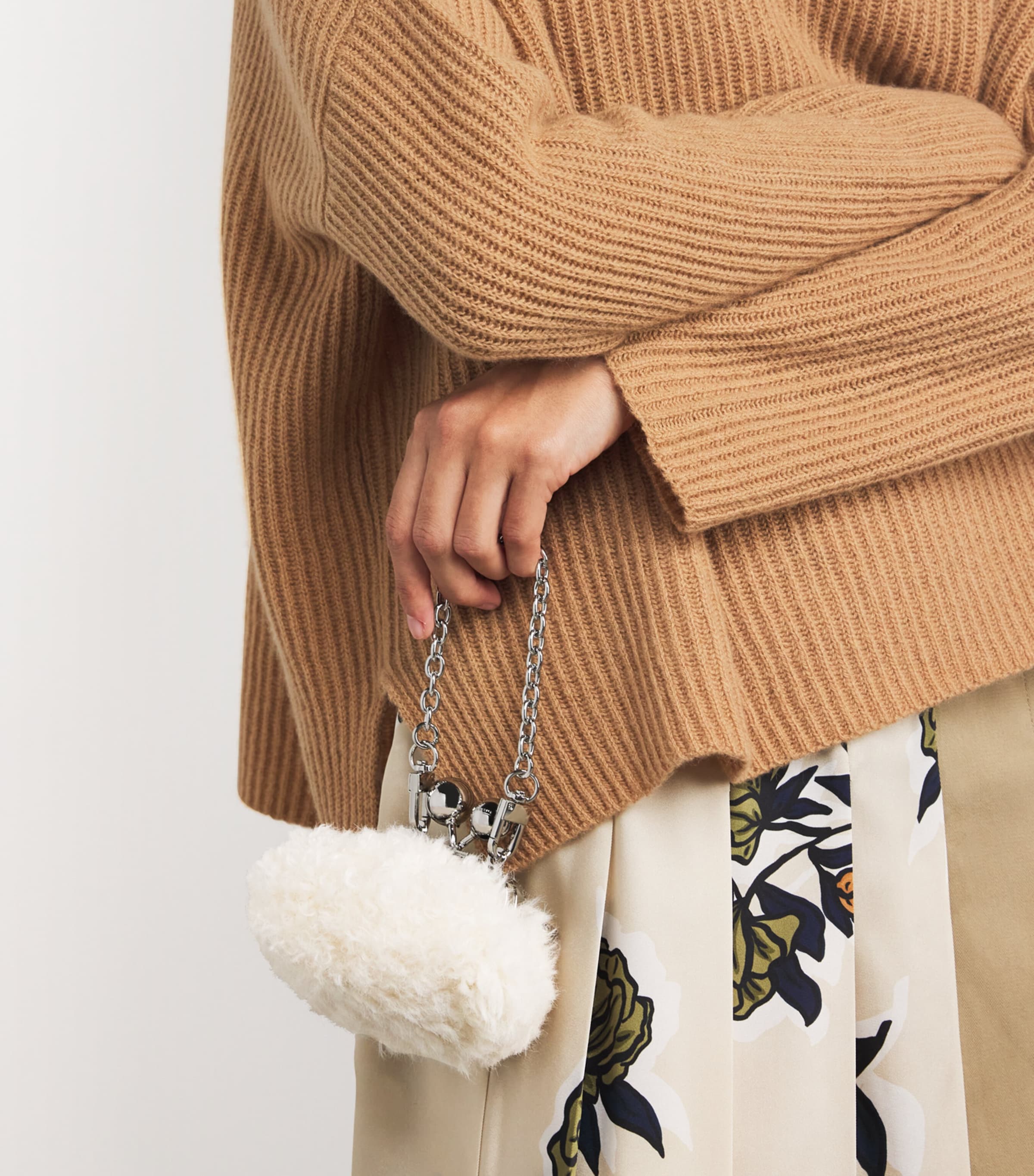 Faux Fur Pasticcino Nano Bag IVORY