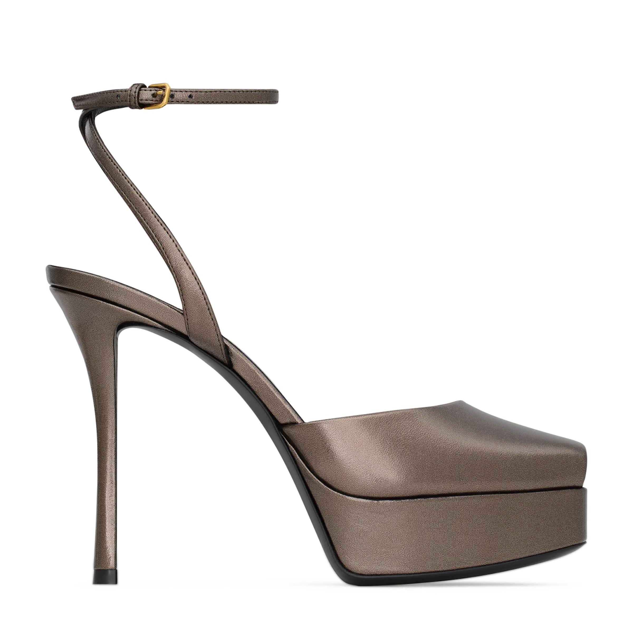 Saint Laurent Brown Leather La Scandale Sandals 85