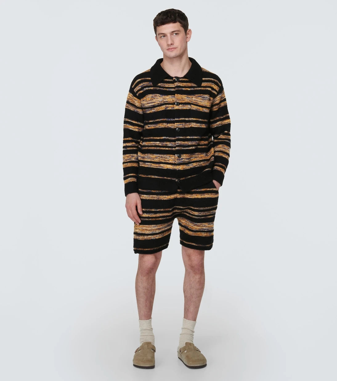 The Elder Statesman - Phantom striped cashmere and cotton shirt