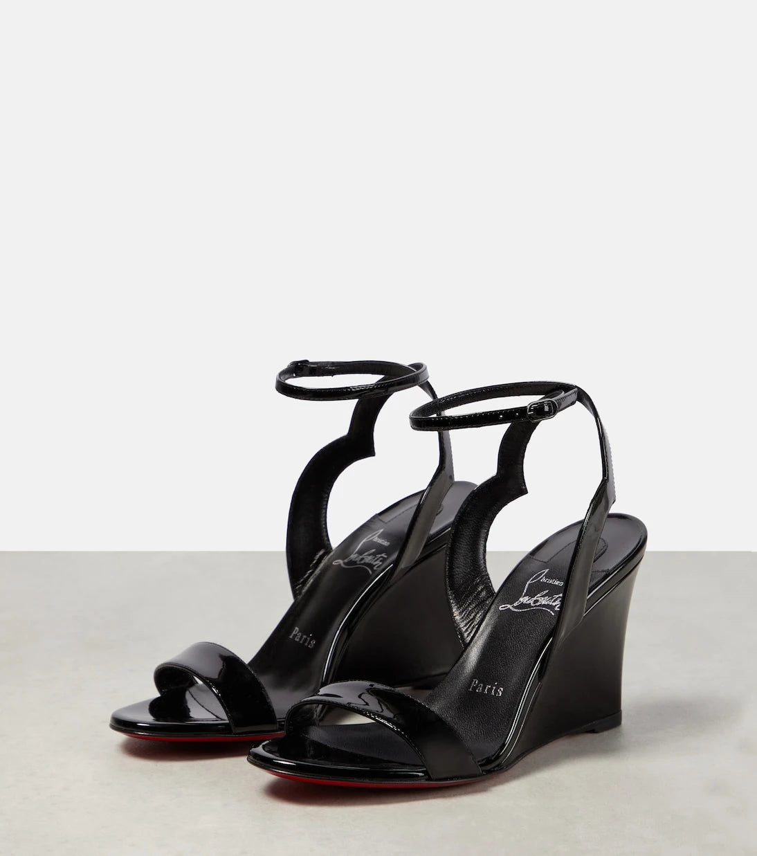 Christian Louboutin - Patent leather wedge sandals