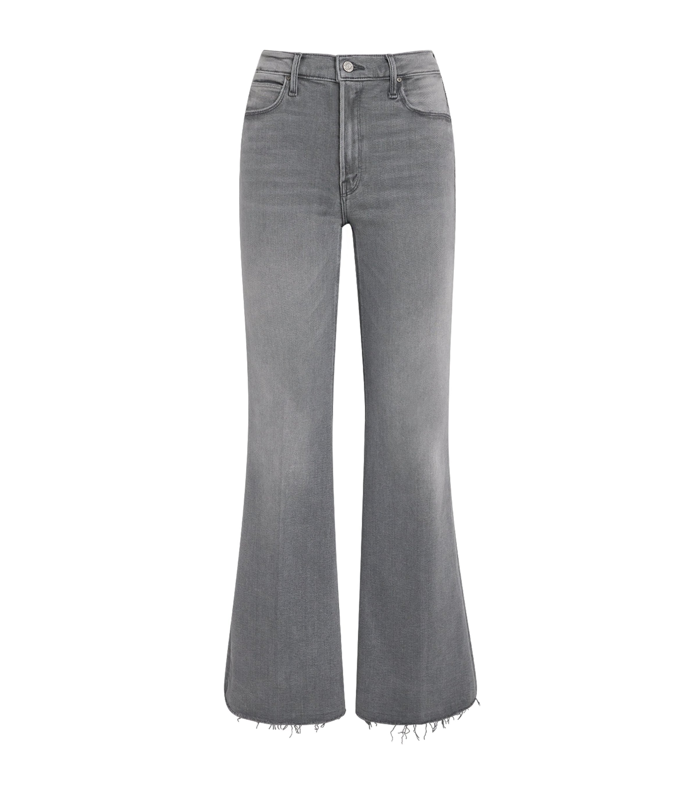 MOTHER Grey The Doozy Sneak Fray Jeans
