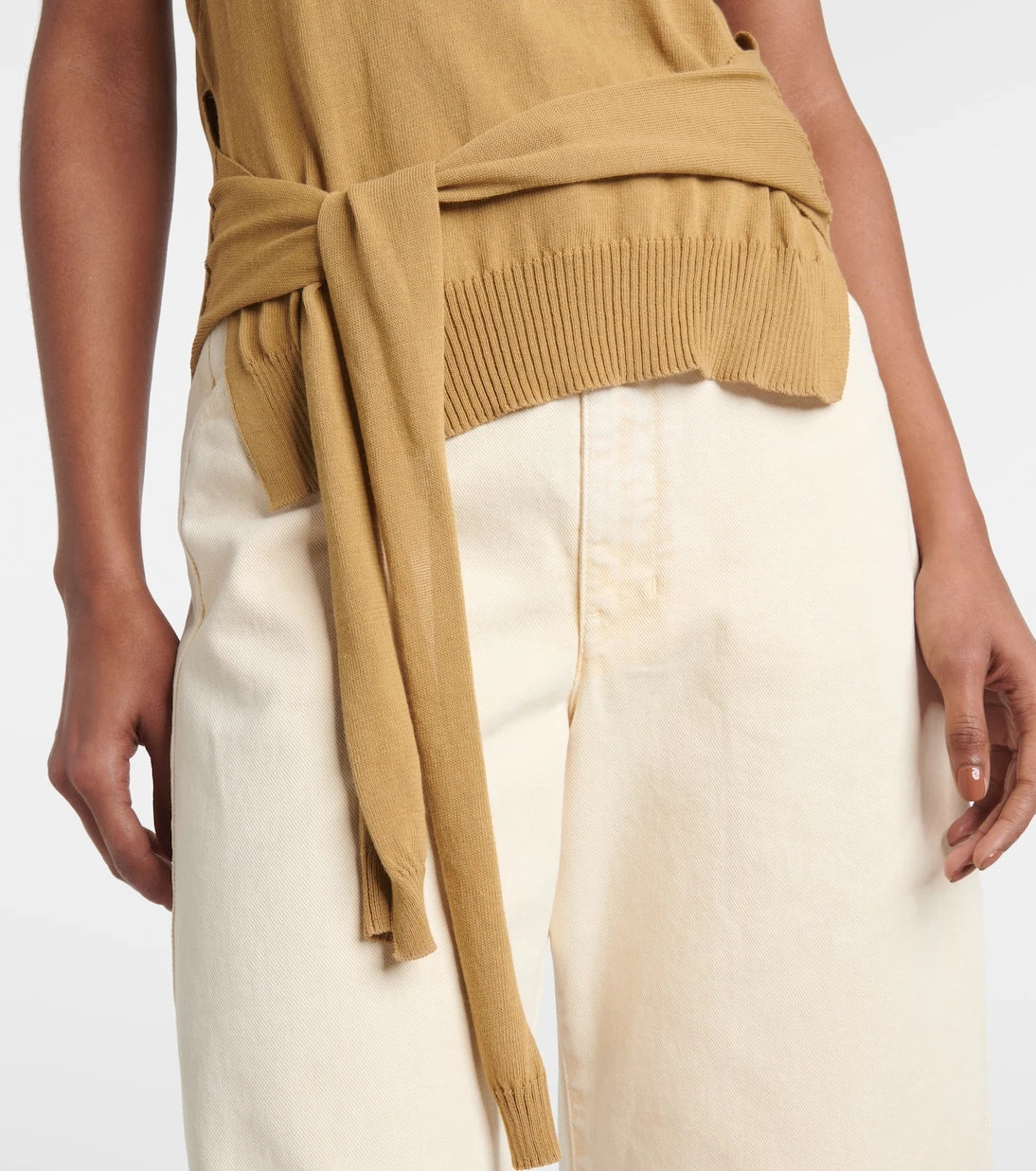 Lemaire - Knitted tie-detail cotton top