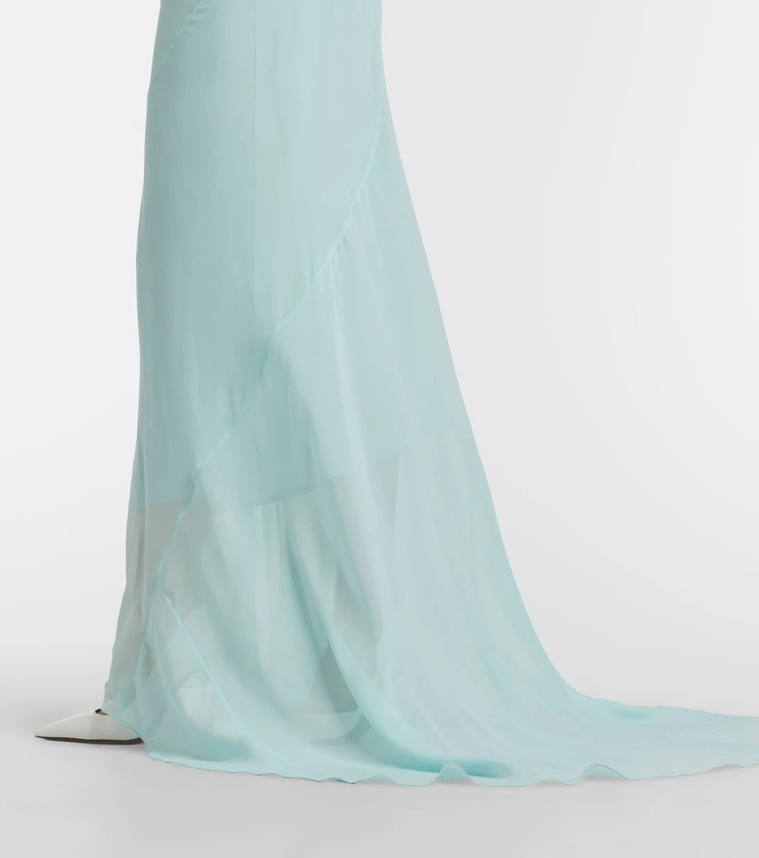 Mugler - Draped sheer silk crêpe georgette gown
