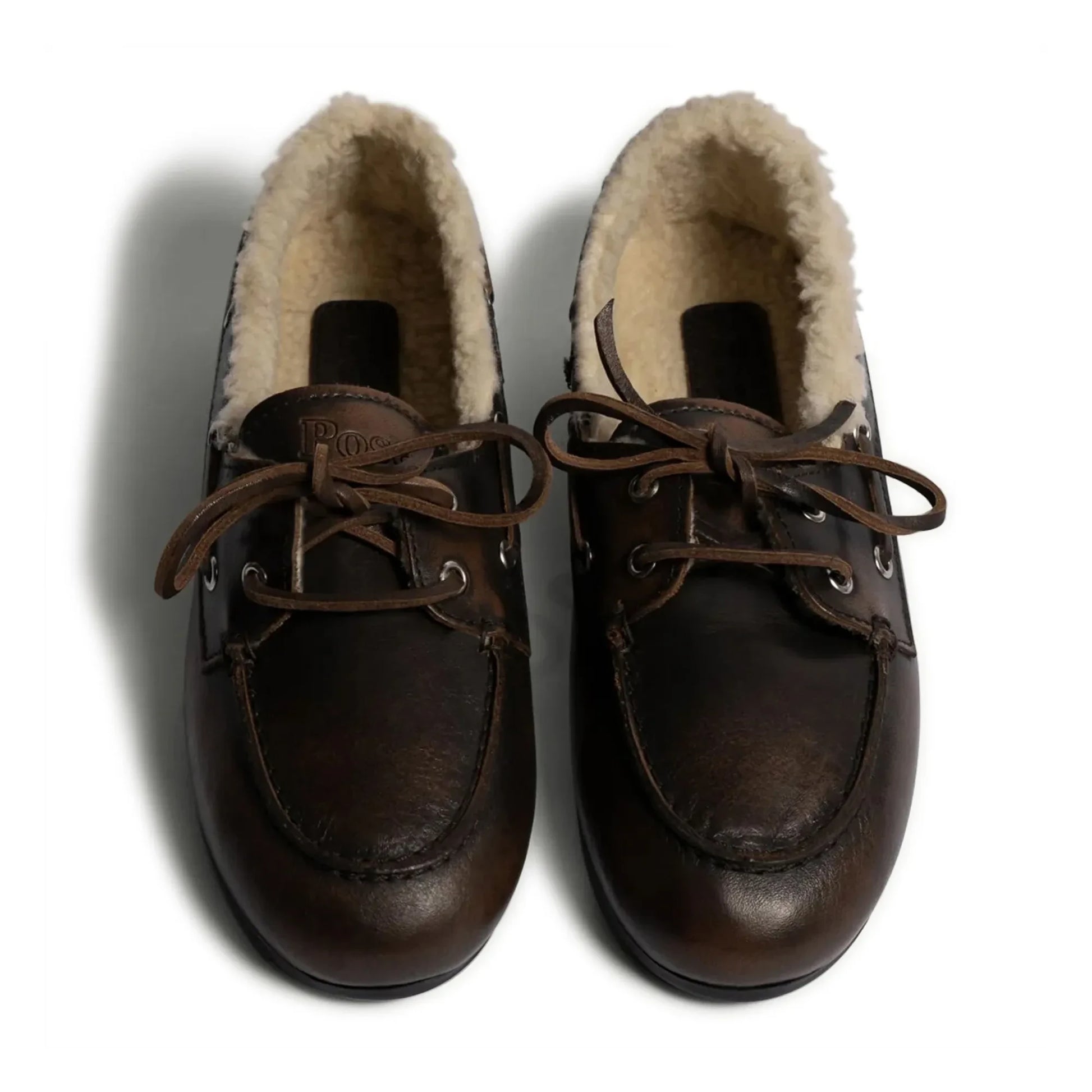Posa - Leather and Fur Boat Shoes | Coffee