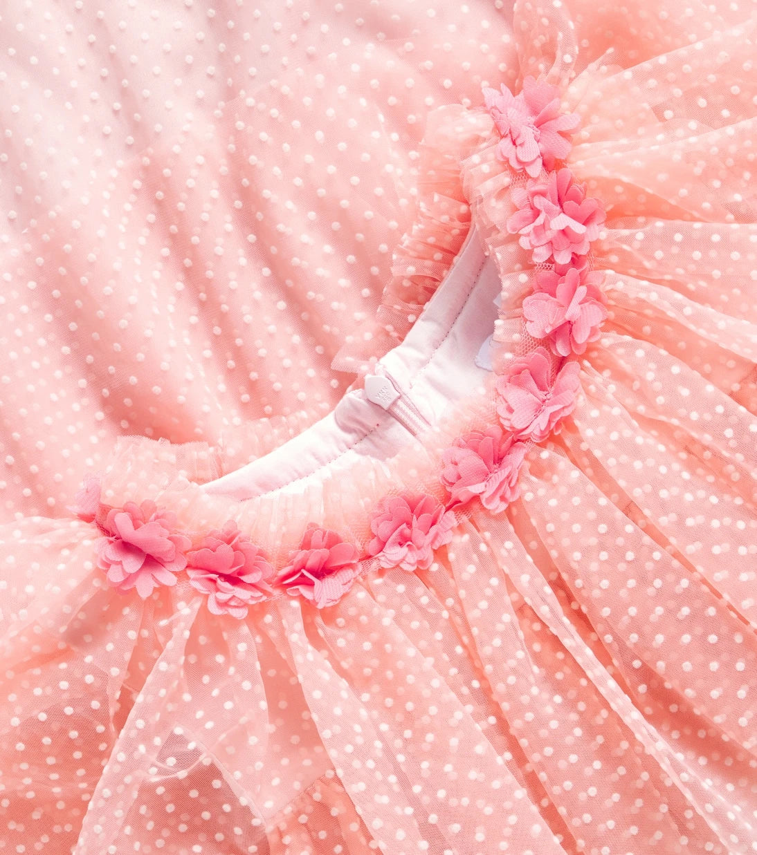 Patachou - Ruffled tiered polka-dot tulle dress