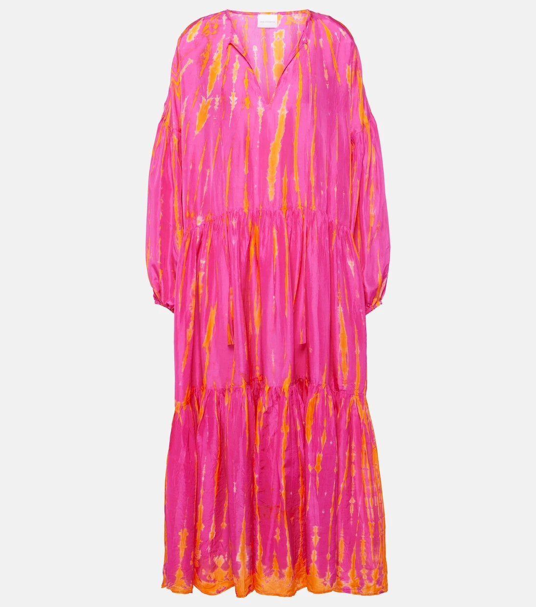 Anna Kosturova - Amelia tie-dye tiered silk midi dress