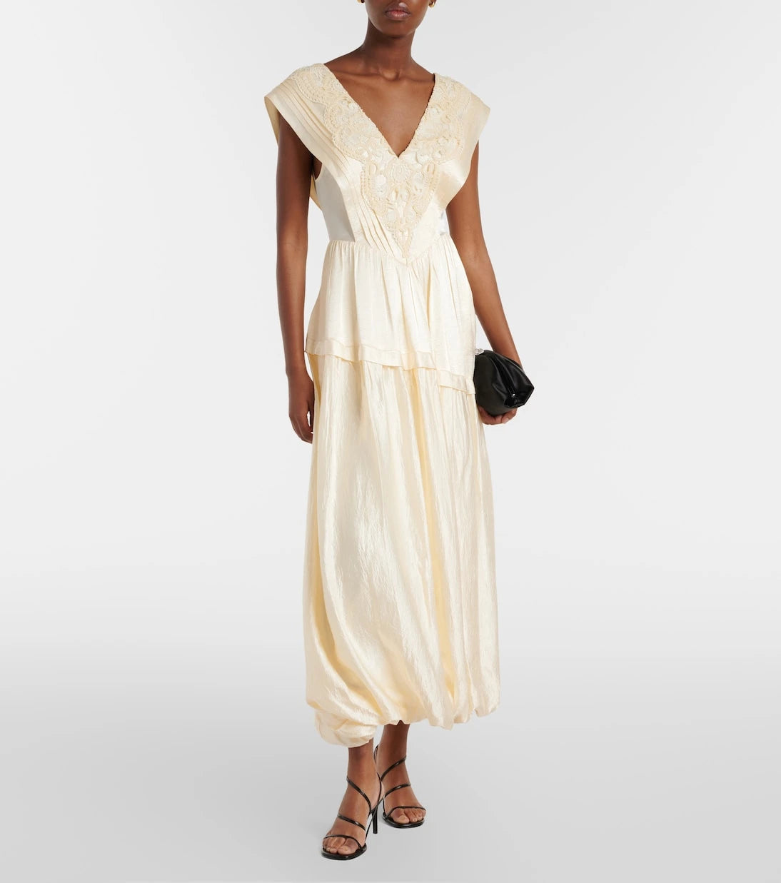 Xu Zhi - Lace-trimmed maxi dress