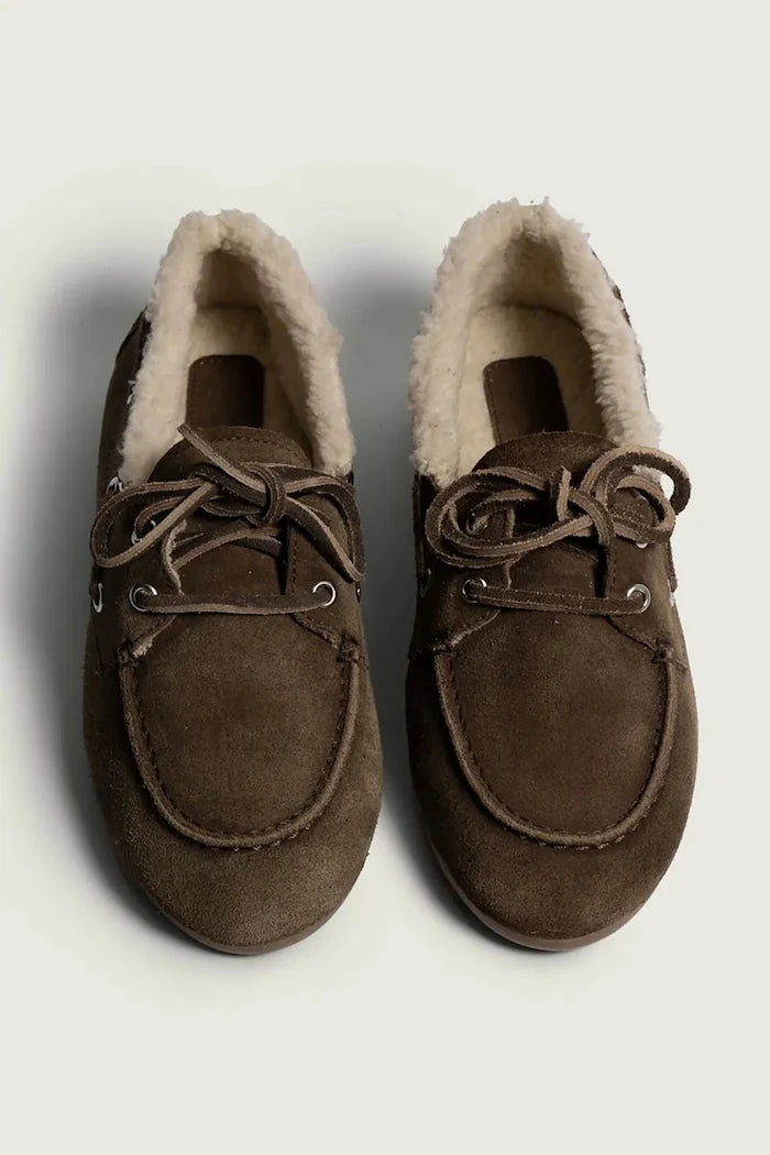 Posa kadın süet loafer Boat Loafer