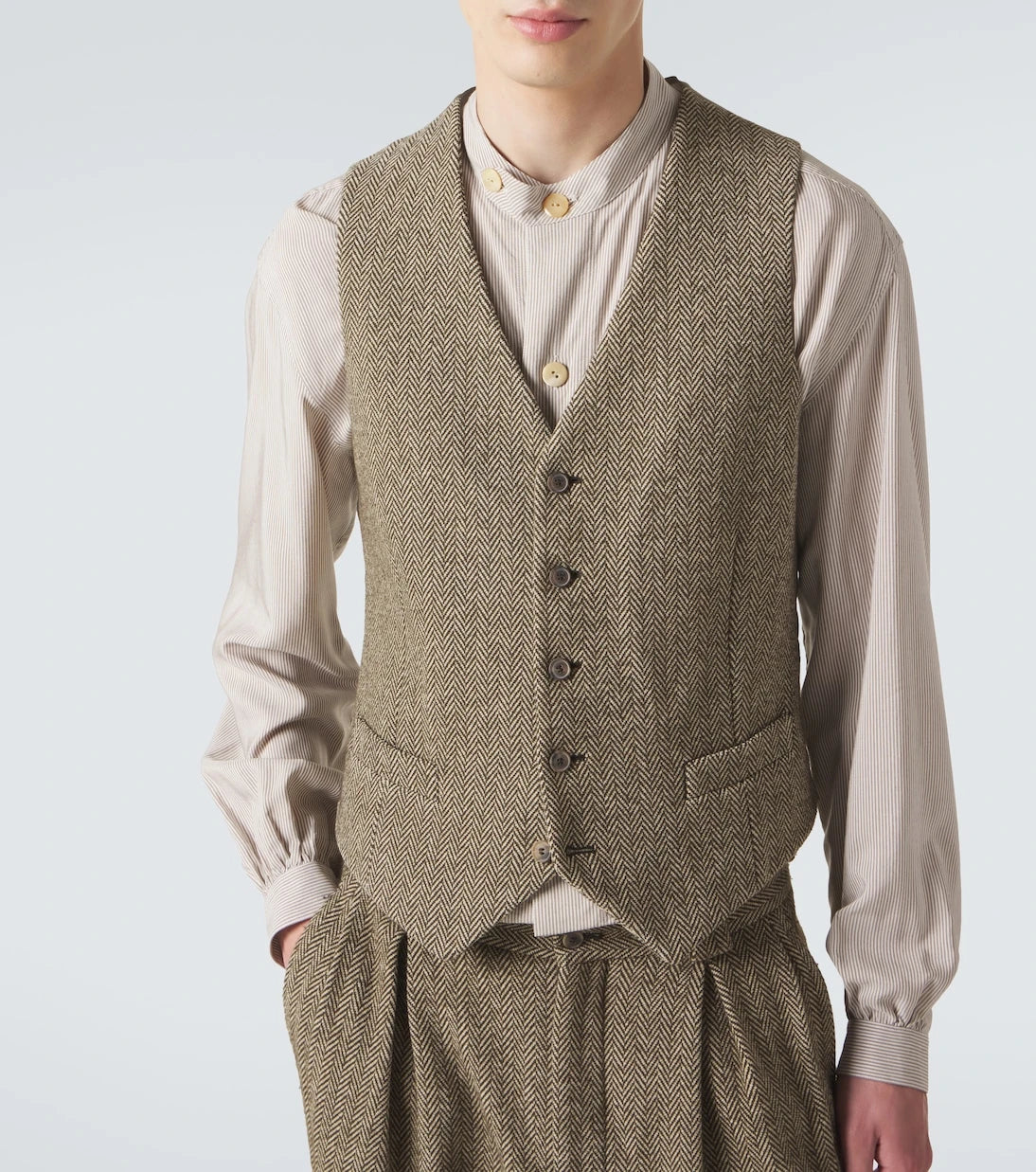 Giorgio Armani - Archivio cotton and wool-blend vest