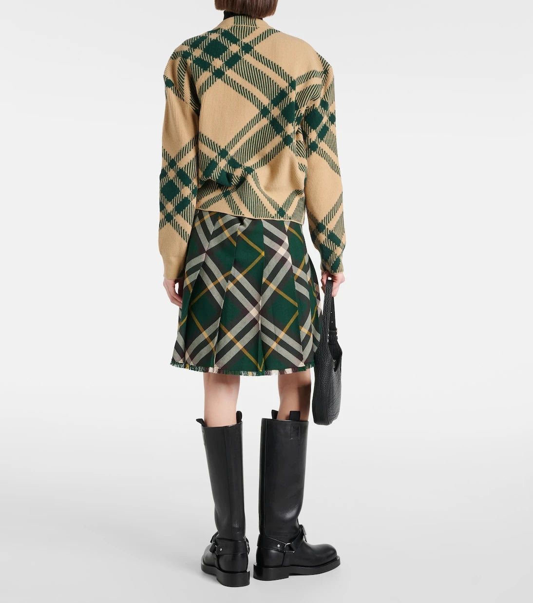 Burberry - كارديغان بربري من مزيج الصوف بنقشة المربعات