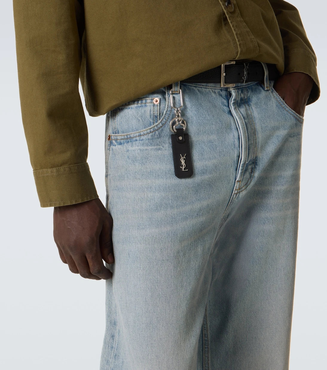 Saint Laurent - Cassandre Saint Laurent leather keychain