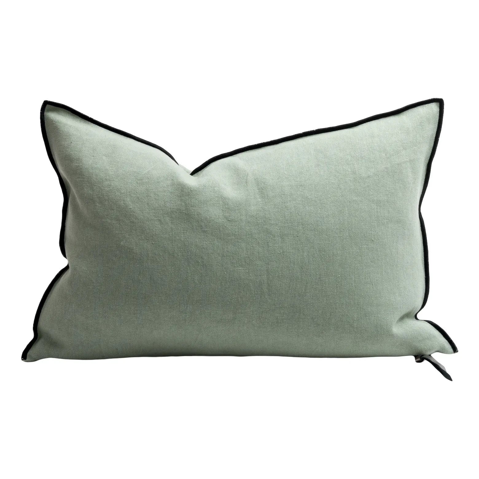 Maison de Vacances - Vice Versa Black Line Washed Linen Cushion | Sage