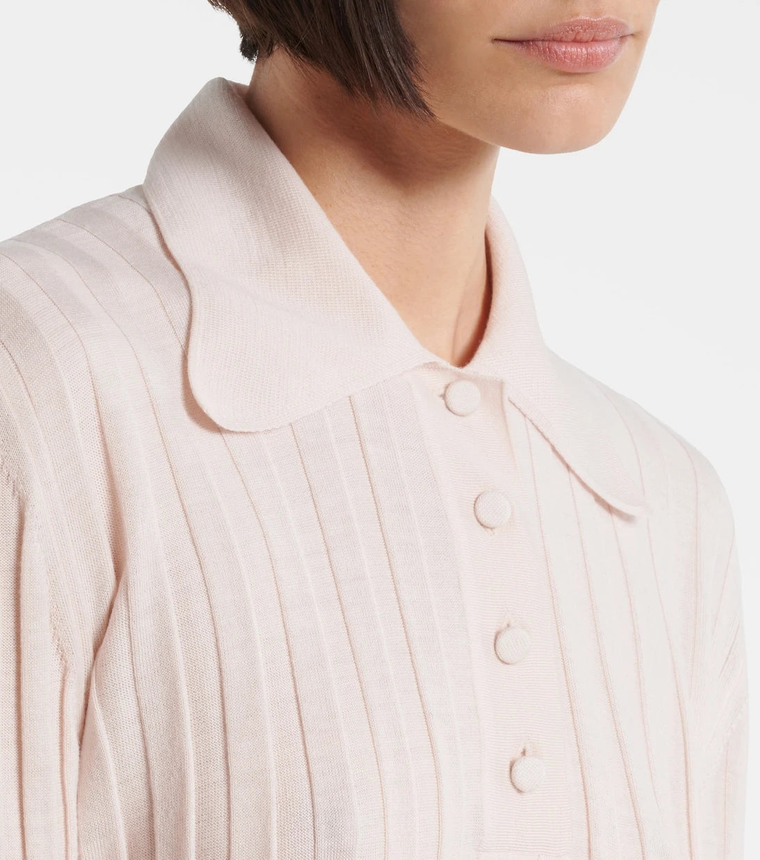 Plan C - Ribbed-knit wool polo shirt