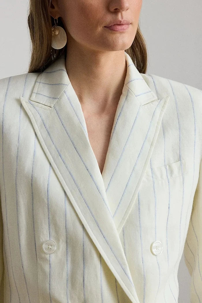 Lauren Ralph Lauren kadın keten kruvaze ceket