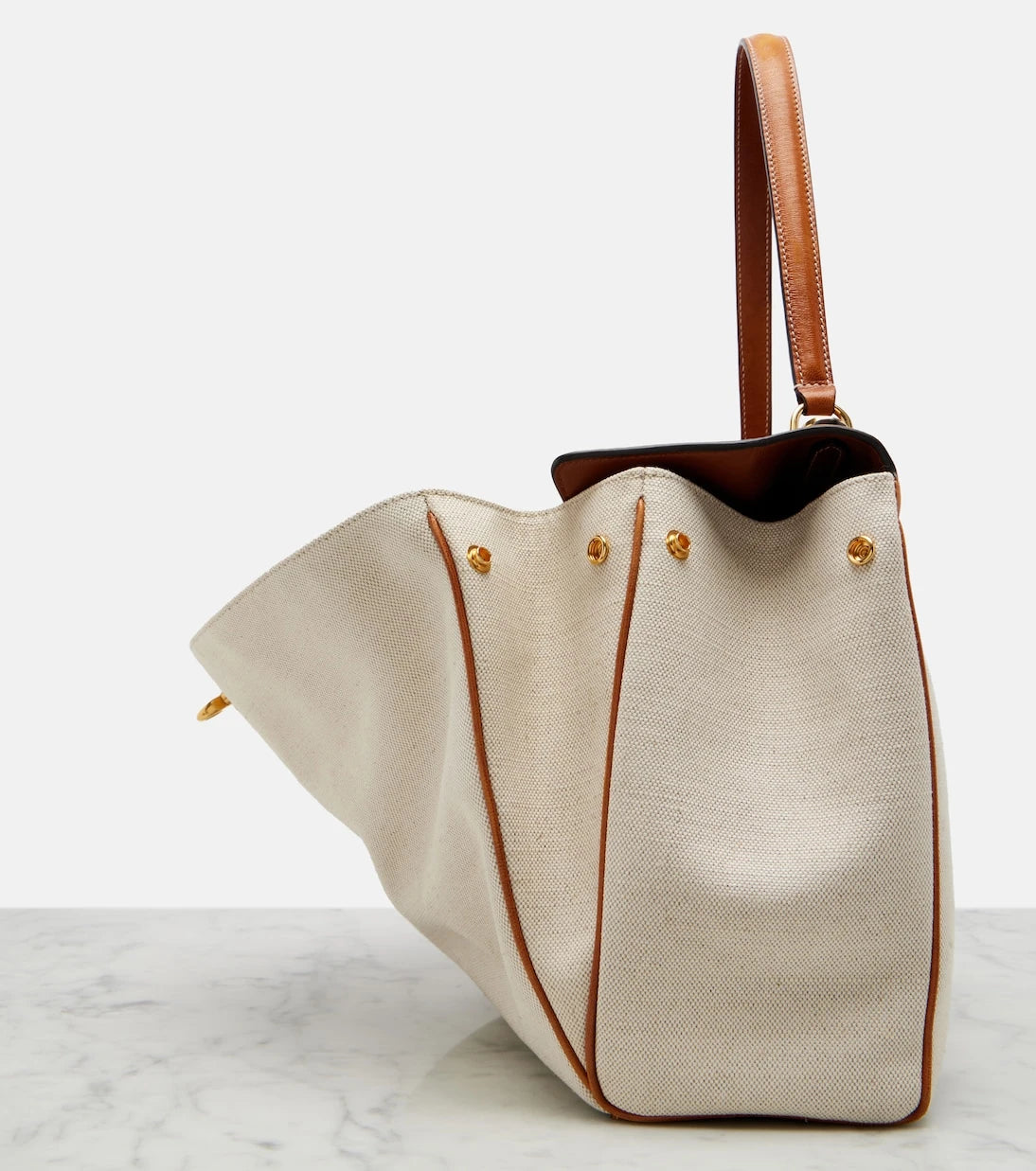 Balenciaga - Rodeo Medium leather-trimmed canvas top-handle bag