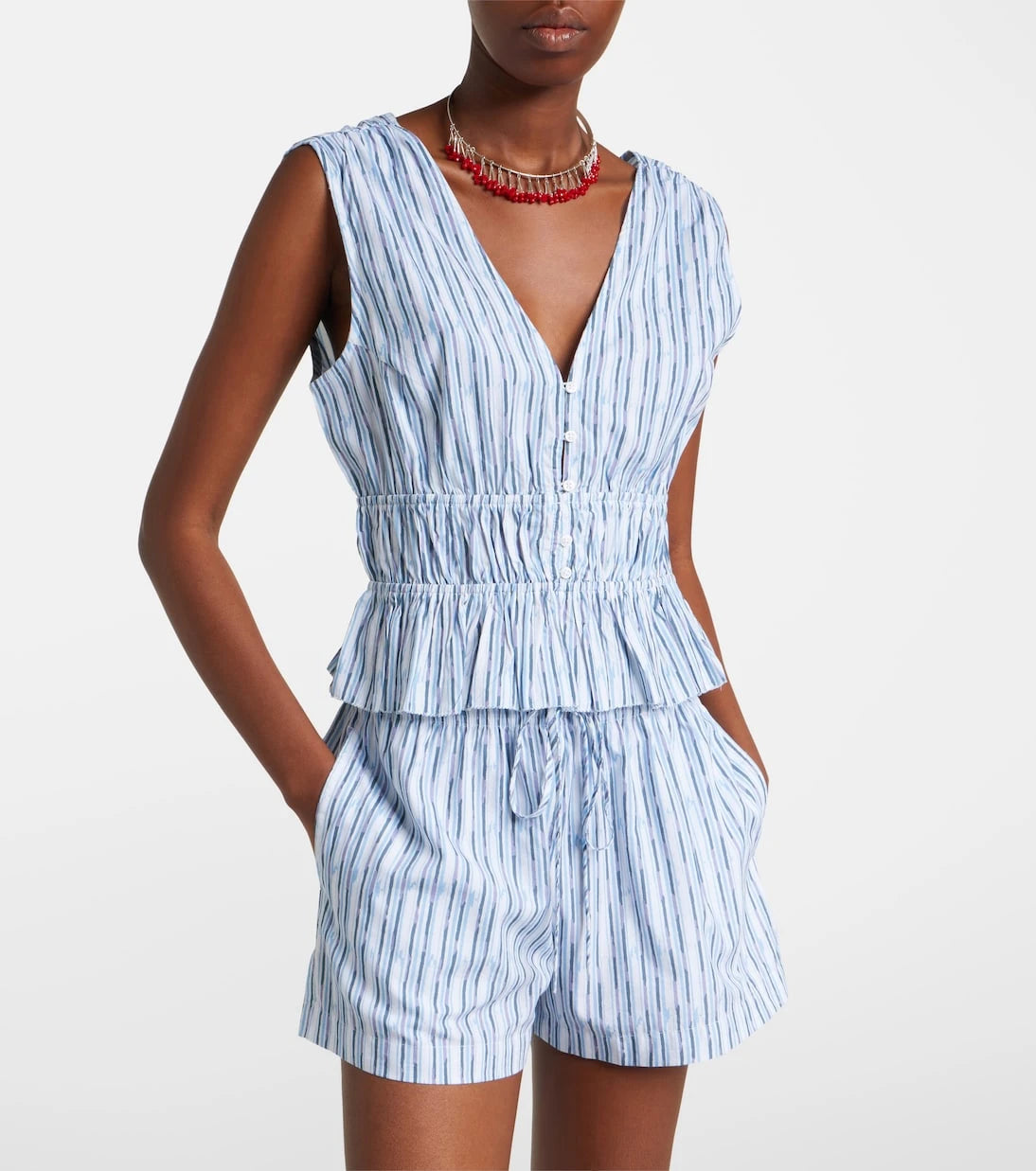 Velvet - Verena striped cotton-blend top