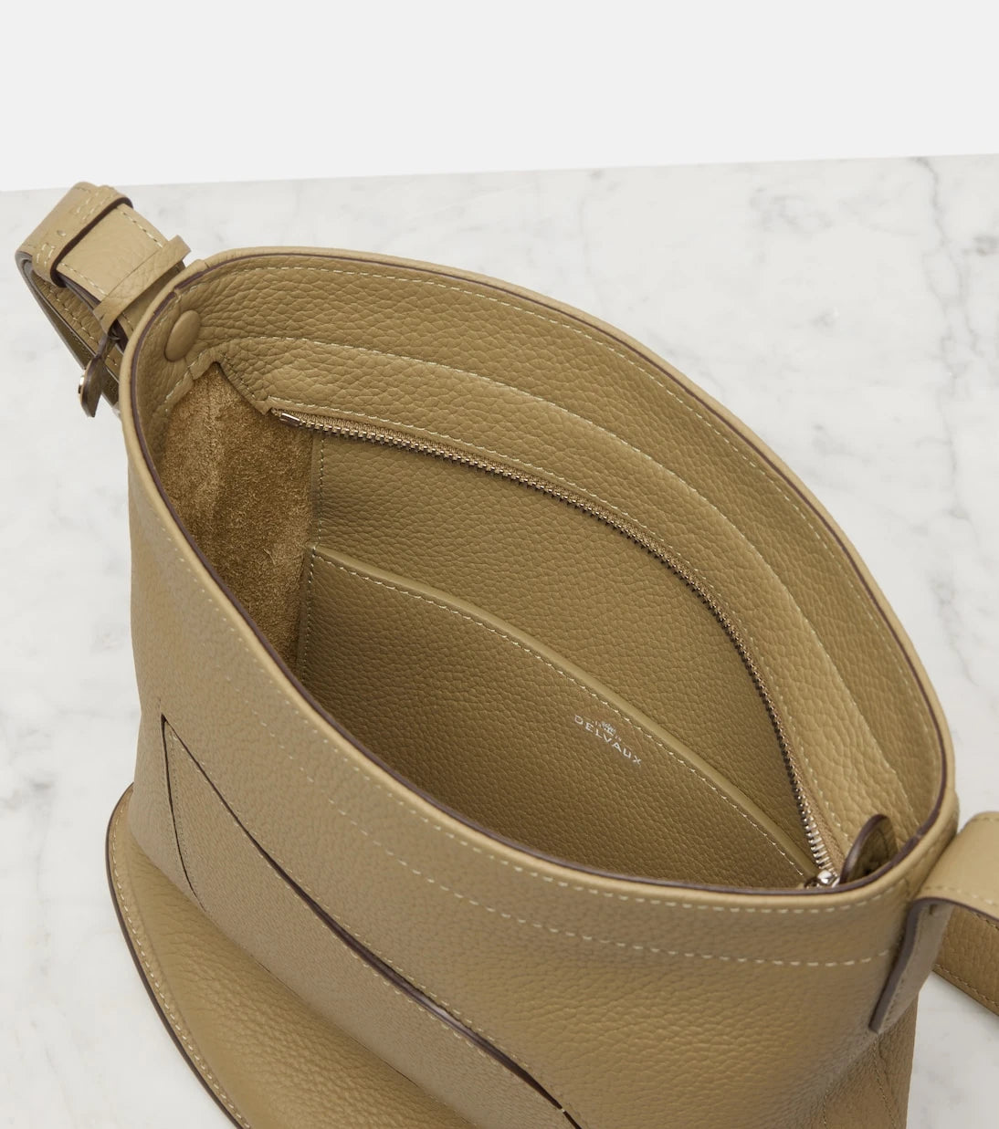 Delvaux - حقيبة يد Pin Daily Medium جلدية توت