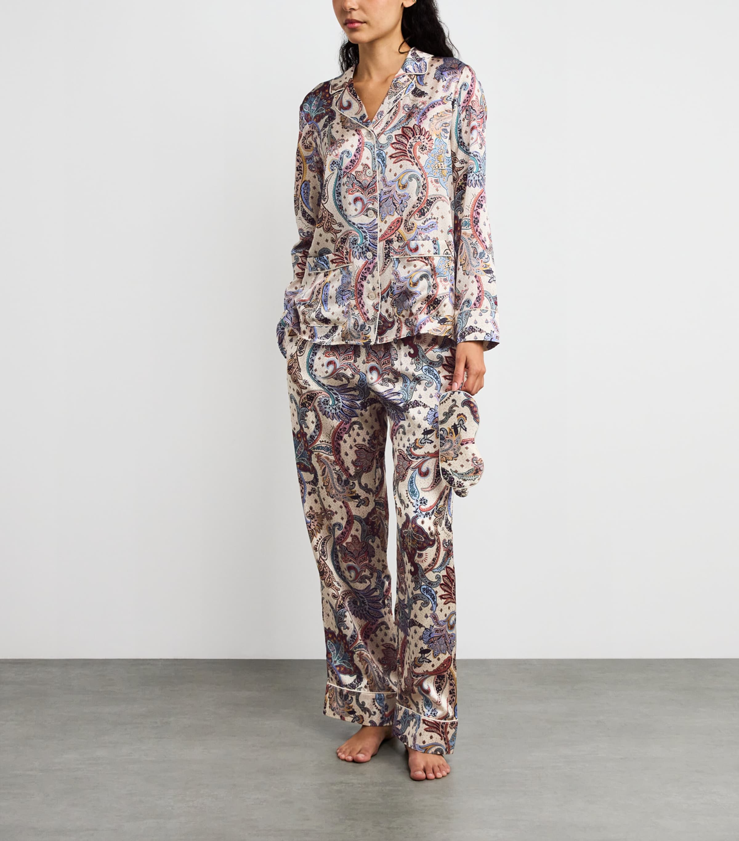 Multi Silk Paisley Pyjama Set