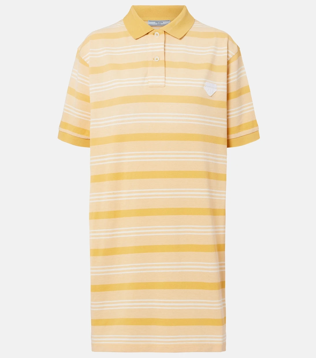 Prada - Striped cotton piqué polo dress