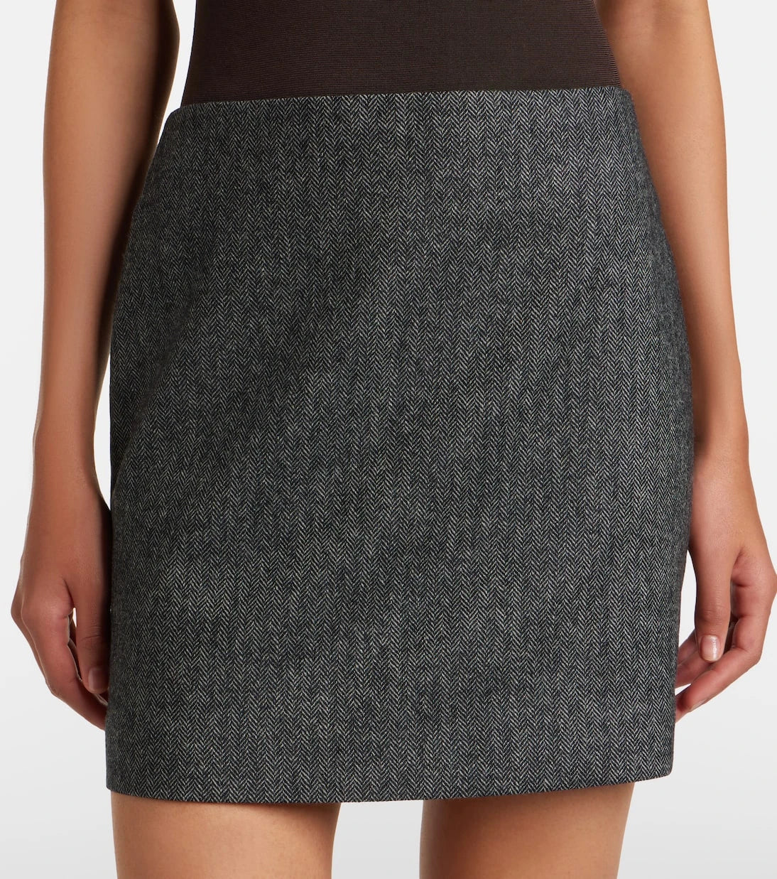 Blazé Milano - Coci herringbone wool-blend miniskirt