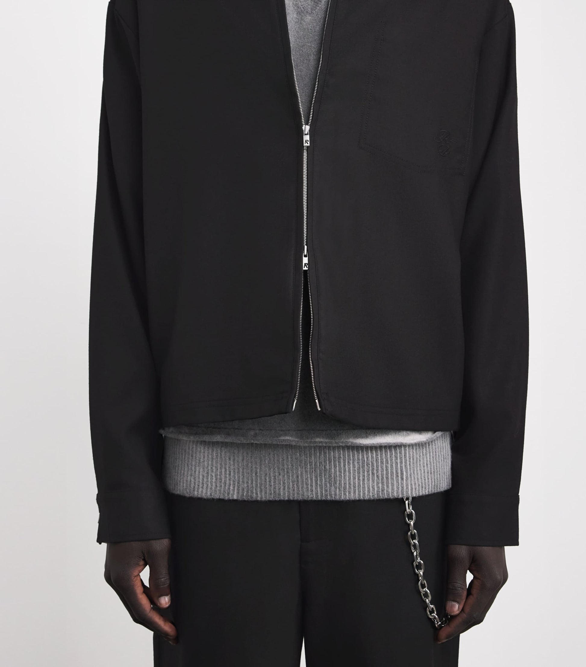 Represent Black Zip-Up Overshirt