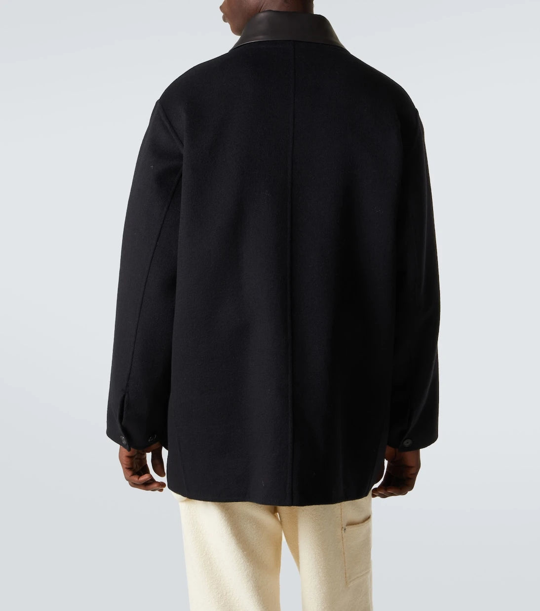 Auralee - Leather-trimmed cashmere blouson jacket