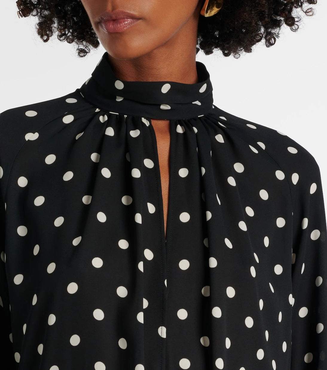 Nina Ricci - Polka-dot gathered midi dress