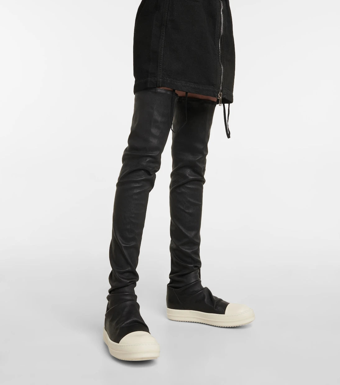 Rick Owens - Stocking over-the-knee leather boots