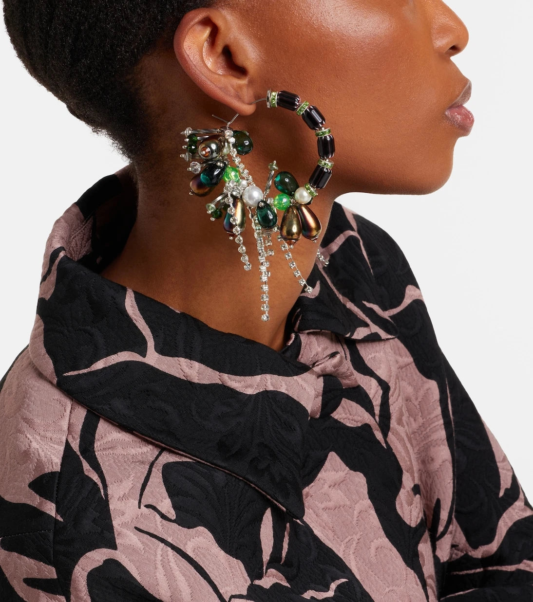 Dries Van Noten - Embellished hoop earrings