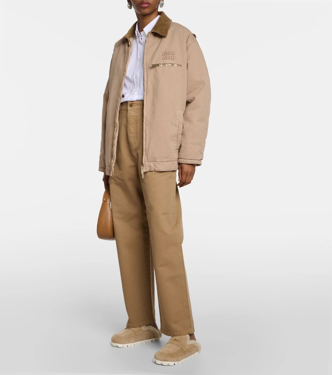 Miu Miu - Shearling-lined suede slippers