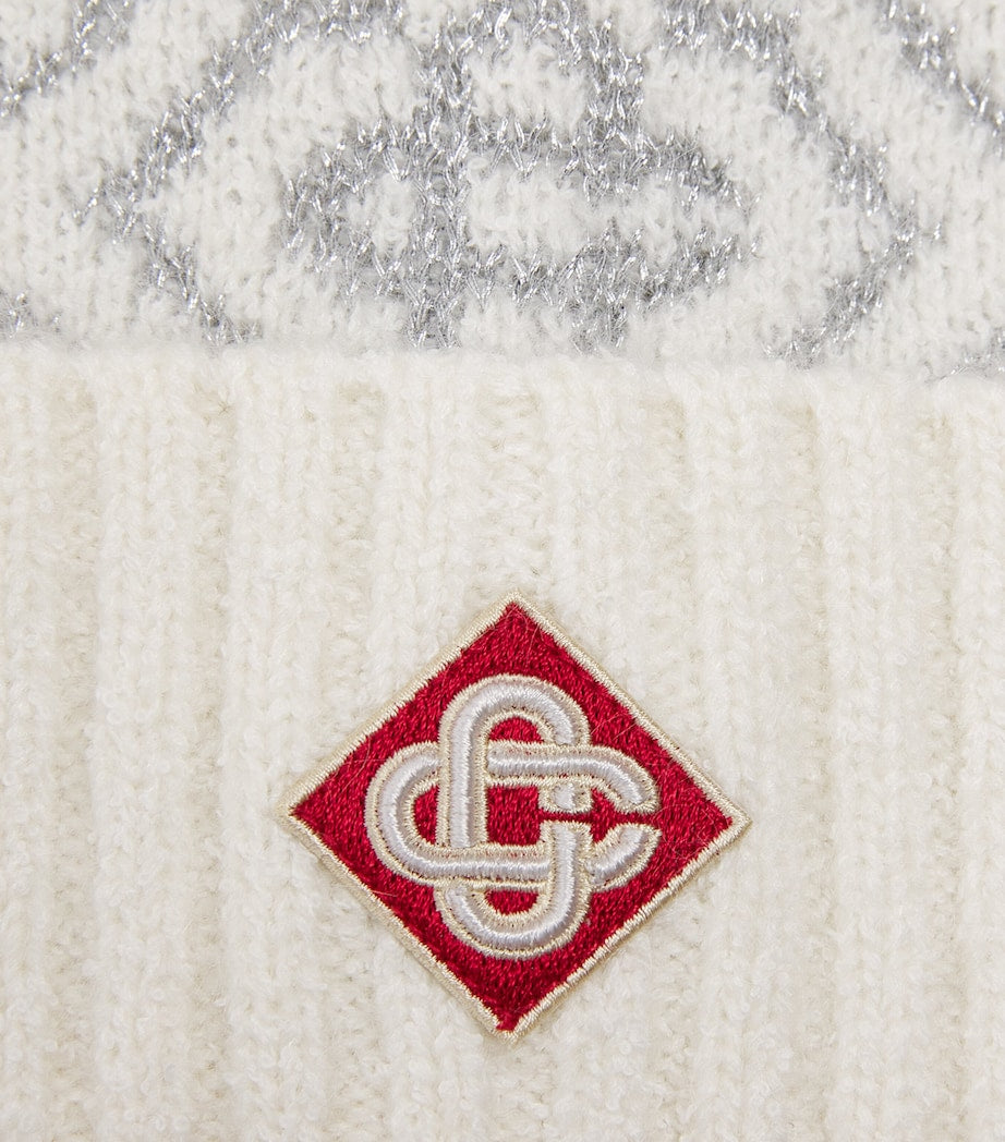 Mohair-Blend Ski Monogram Beanie