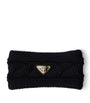 Prada Black Wool Cable-Knit Triangle Headband