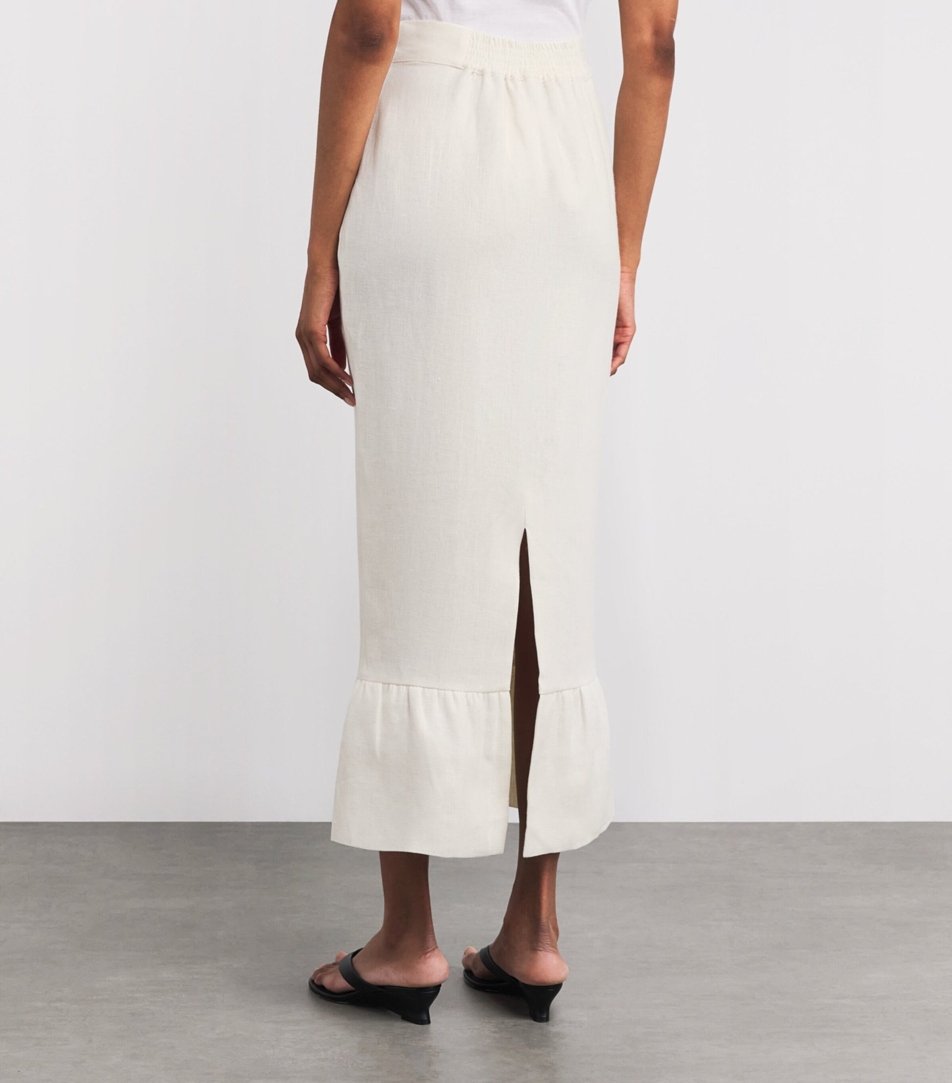 Posse Ivory Linen Matilda Midi Skirt