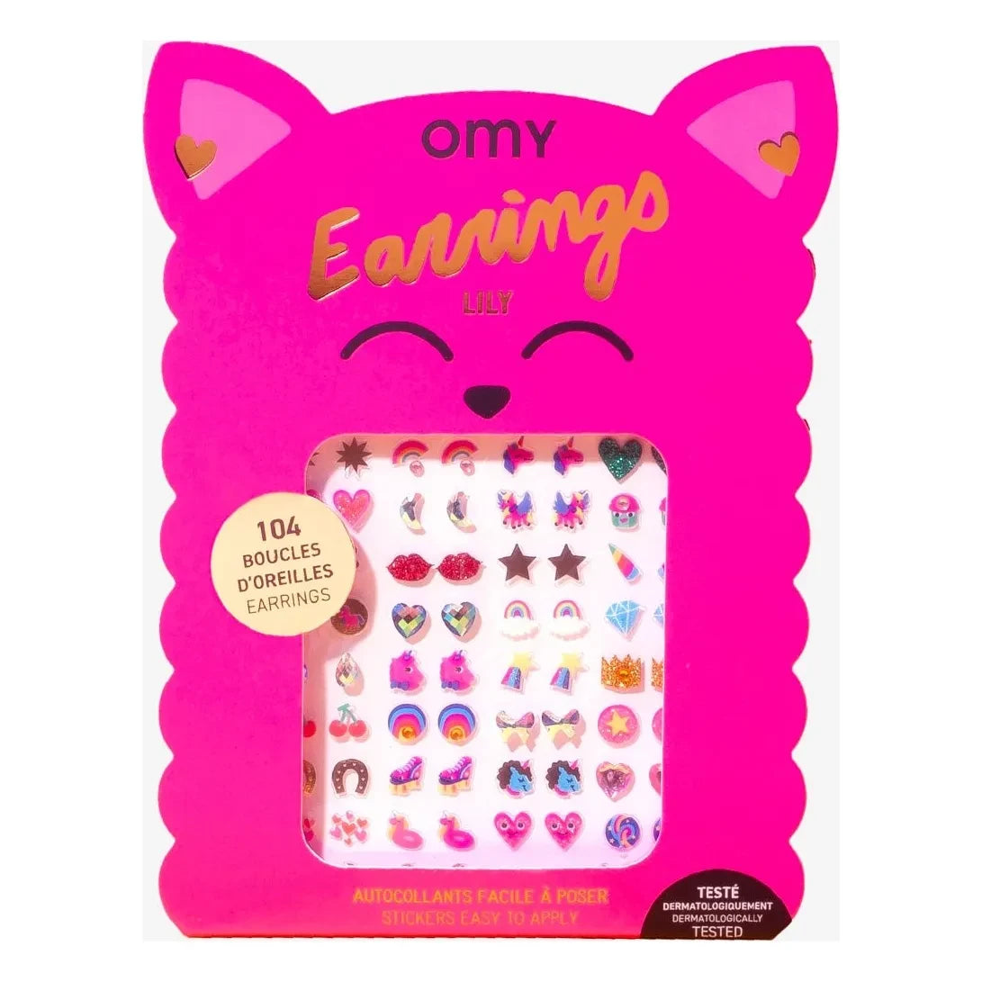 Omy - Lily self-adhesive earrings | Pink